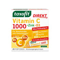 taxofit Vitamin C 1000 + Zinc + D3 DIRECT | 1000 mg Vitamin C + D3, Zinc & Selenium | Immune & Antioxidant Support | 20 Sachets | PZN 18652909