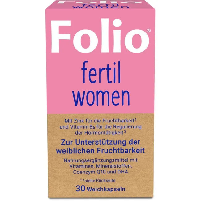 Folio fertil women 30 Soft Capsules | Female Fertility & Preconception Support | Bioactive Folate, DHA, Coenzyme Q10, Iron & Essential Micronutrients | PZN 18671404
