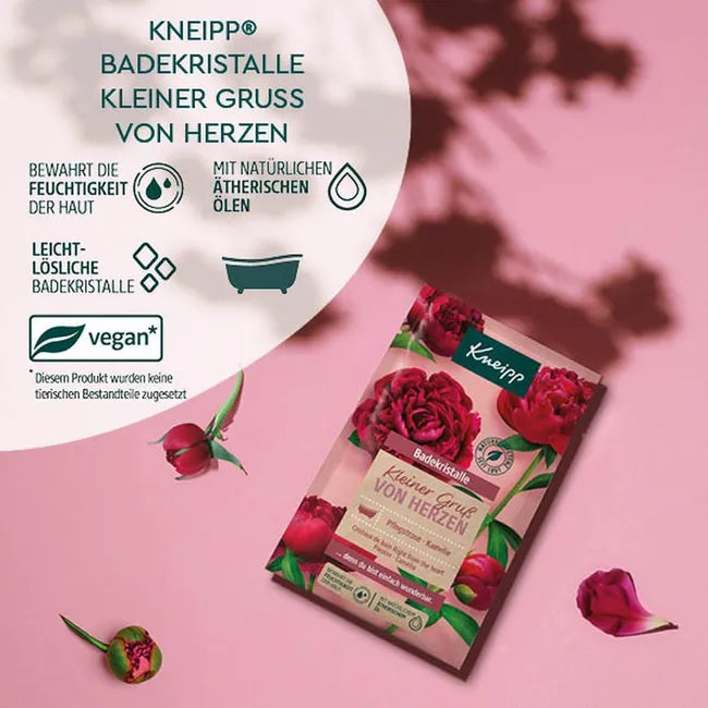 Kneipp Little Greeting from the Heart Bath Crystals | Peony & Organic Camellia Oil | Vegan | 10 × 60 g | PZN 18708722