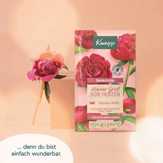 Kneipp Little Greeting from the Heart Bath Crystals | Peony & Organic Camellia Oil | Vegan | 10 × 60 g | PZN 18708722