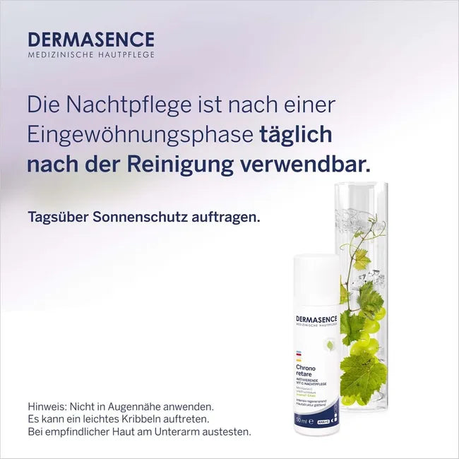 Dermasence Chrono Retare Activating Vitamin C Night Cream 50ml | Overnight Anti-Aging Treatment with Vitamin C, Glycolic Acid & Urea |PZN 18768285