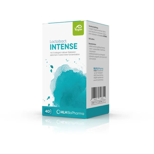 Lactobact INTENSE Probiotic 40 Capsules | 20 Billion CFU | 5 Live Bacterial Strains | Delayed-Release Capsules | Suitable for ages 8 and up PZN 18794673