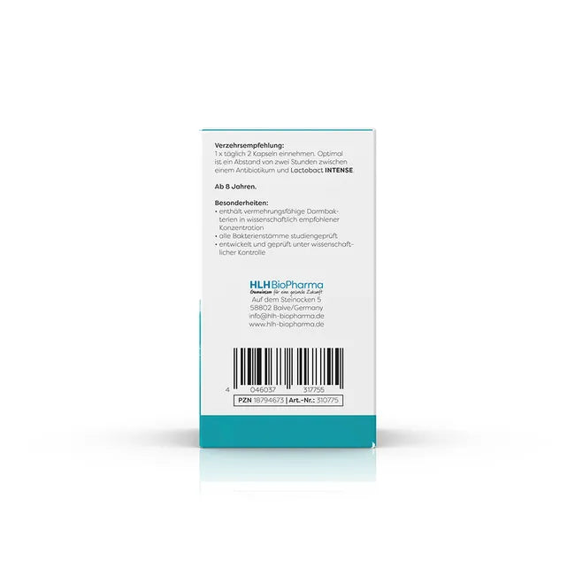 Lactobact INTENSE Probiotic 40 Capsules | 20 Billion CFU | 5 Live Bacterial Strains | Delayed-Release Capsules | Suitable for ages 8 and up PZN 18794673