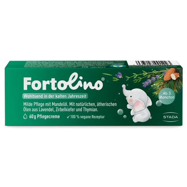 Fortolino Baby Care Cream with Almond Oil | Gentle Chest & Back Skin Care from 3 Months | Panthenol & Essential Oils | Vegan | 60g | PZN 18810277