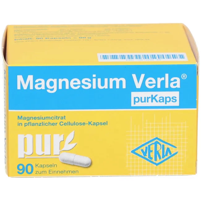 Magnesium Verla® purKaps | 150 mg Magnesium Citrate for Muscles, Nerves & Energy | Pure Vegan Formula | 90 Capsules | PZN 18812520