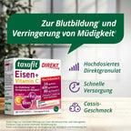 taxofit Eisen + Vitamin C Direkt-Granulat Twin Pack | 2 × 20 Sachets | Iron, Vitamin C & Folic Acid | Direct Granules | Cassis Flavor | 40 Sachets PZN 19080556