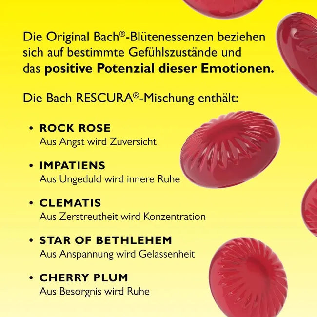 Bach RESCURA Berry Mix Pastilles 250g | Original Bach® Flower Essence Blend | Sugar-Free | Vegan | 5 × 50 g | Family Value Pack PZN 19096385