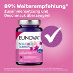 EUNOVA Schulhelden Gummies 2-Pack | Vitamin B6, B12, D3, Iron & Aronia | Energy & Cognitive Support | Strawberry | 2 × 60 Gummies | PZN 19128926
