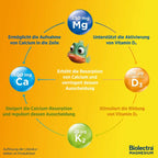 Biolectra® Magnesium 250 mg Muscles & Bones Active | Magnesium + Calcium + Vitamin D3 & K2 | 30 Chewable Tablets | PZN 19145161