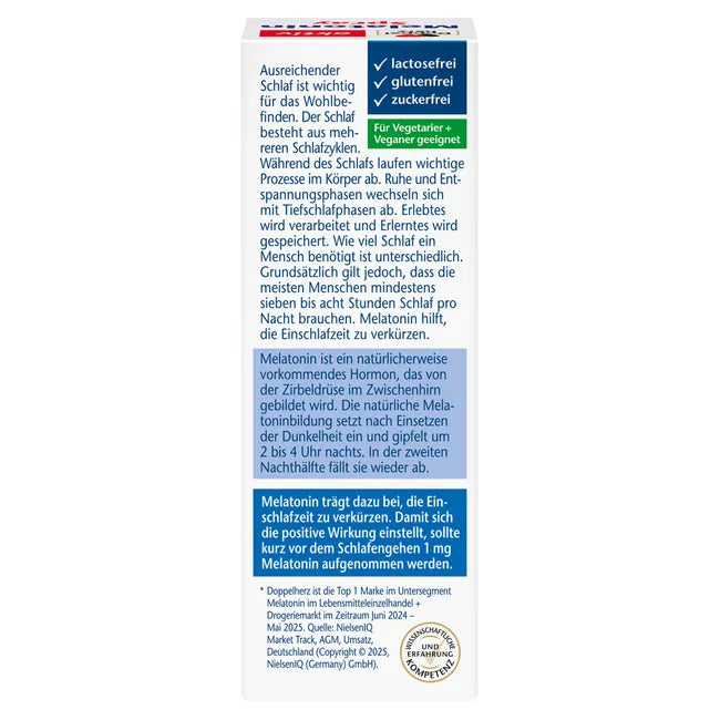 Doppelherz Melatonin Spray | 1 mg Melatonin per Daily Dose | Helps Reduce Time to Fall Asleep | Mint Flavour | Vegan | 30 ml | PZN 19152741