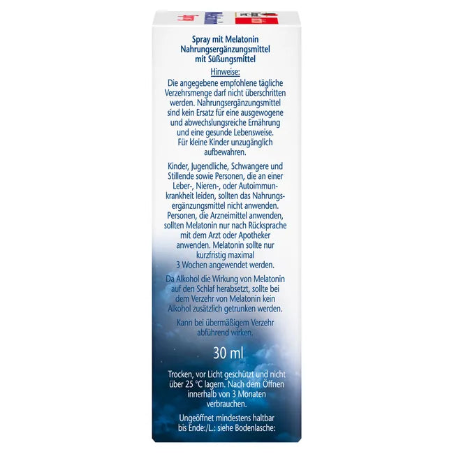 Doppelherz Melatonin Spray | 1 mg Melatonin per Daily Dose | Helps Reduce Time to Fall Asleep | Mint Flavour | Vegan | 30 ml | PZN 19152741