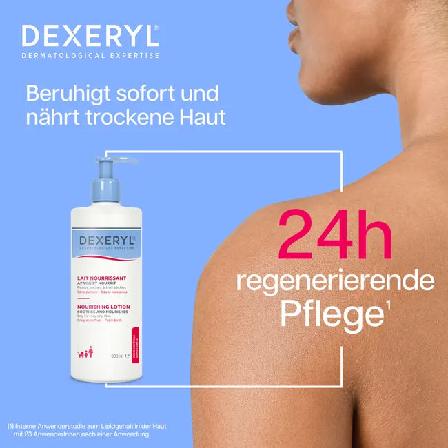 DEXERYL Nourishing Lotion | 24H Moisturising Care for Dry & Very Dry Sensitive Skin | Face & Body | From Birth | Fragrance-Free | 500 ml | PZN 19166453