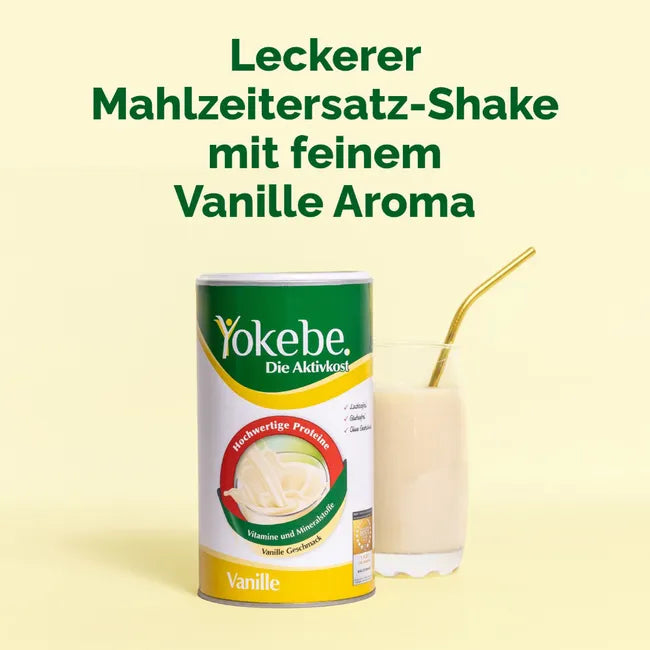 Yokebe Vanilla Meal Replacement Shake | 31 g Protein, Vitamins & Minerals | Lactose & Gluten Free | 2 × 500 g | 1 kg Value Pack | PZN 19213566