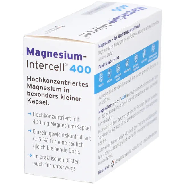 Magnesium-Intercell 400 | High-Dose Magnesium 400 mg | Muscle, Nerve & Energy Support | 120 Capsules | PZN 19275656