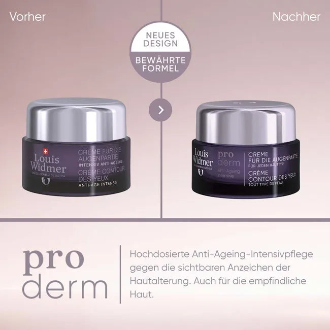 Louis Widmer Proderm Eye Cream Fragrance-Free 30ml | Intensive Anti-Aging Eye Care | Vitamin A, Vitamin E & Panthenol | PZN 19337819