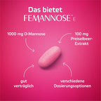 FEMANNOSE® E | 1,000 mg D-Mannose + Lingonberry Extract & 25 mg PACs per Tablet | 30 Tablets | PZN 19339043