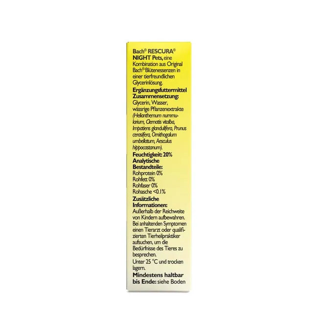 Bach RESCURA Night Pets Alcohol-Free Drops | 6 Bach Flower Essences | Night-Time Calming & Emotional Wellbeing Support | Vegan | 10 ml | PZN 19346333