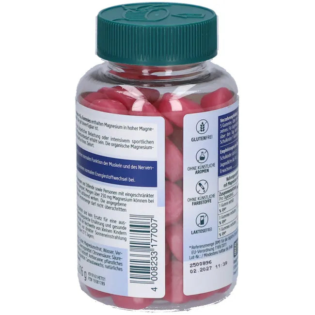 Kneipp Magnesium + B12 Gummies | Magnesium Citrate for Muscles, Energy & Nerves | Raspberry Flavour | Vegan | 60 Gummies | PZN 19381789