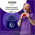 Centrum Vital+ Sleep & Immune System | Melatonin 1 mg, Valerian, Magnesium, Vitamin C & Zinc | 2-Phase Night Formula | 30 Tablets | PZN 19421632