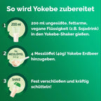 Yokebe Strawberry Meal Replacement Shake | High Protein, Vitamins & Minerals | Vegan, Lactose & Gluten Free | 2 × 500 g | 1 kg Value Pack | PZN 19446253