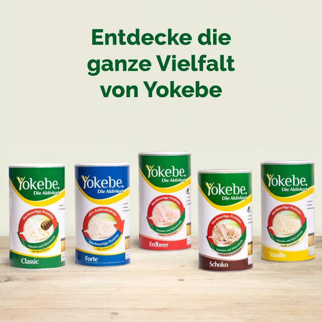 Yokebe Strawberry Meal Replacement Shake | High Protein, Vitamins & Minerals | Vegan, Lactose & Gluten Free | 2 × 500 g | 1 kg Value Pack | PZN 19446253