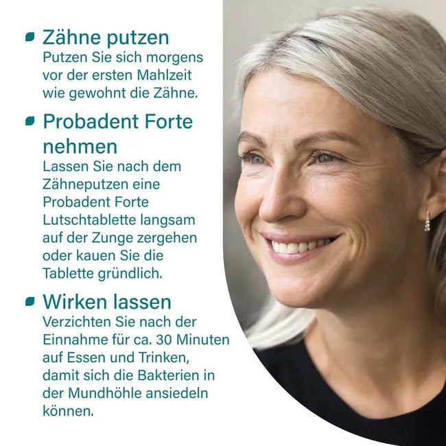 nupure probadent forte | 3 Oral Probiotic Strains, 5 Billion CFU, Vitamin D3 & Biotin | Oral Microbiome & Gum Support | 90 Lozenges | PZN 19453916