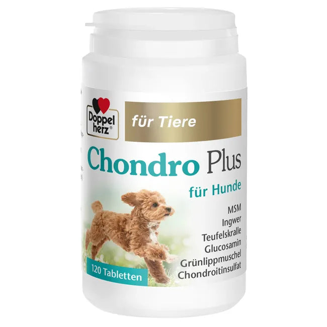 Doppelherz Chondro Plus for Dogs | Glucosamine, Chondroitin, MSM, Green-Lipped Mussel & Hyaluronic Acid | Joint & Mobility Support | 120 Tablets | PZN 19495636
