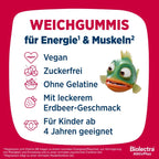 Biolectra AktivPlus Energy & Muscles Gummies | 3 Organic Magnesium Forms + Vitamin B6 | Vegan Sugar-Free Strawberry Gummies | 60 Gummies | PZN 19510643