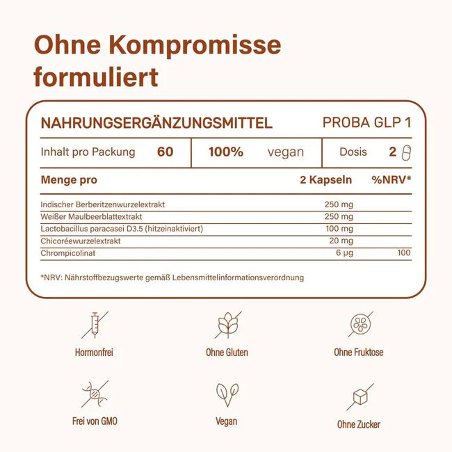 nupure proba GLP-1 Stoffwechsel Pro | Inulin, Resistant Dextrin, Probiotics & Chromium | Metabolism & Digestive Wellness | 30 Sachets | PZN 19513446