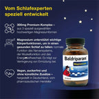 Baldriparan Magnesium | Premium 3-Form Magnesium Complex | Magnesium Bisglycinate + Trimagnesium Dicitrate + Magnesium Oxide | 300 mg Magnesium | Vegan | 60 Capsules PZN 19553871