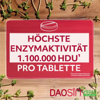DAOSiN Vegan DAO Enzyme | Plant-Based Diamine Oxidase from Pea Sprouts | 1,100,000 HDU per Tablet | Histamine Breakdown Support | 25 Mini Tablets | PZN 19627279