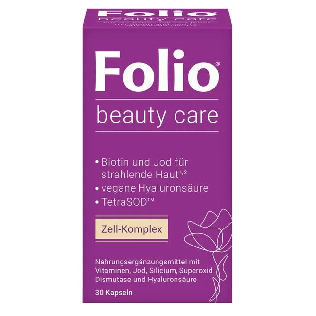 Folio Beauty Care 30 Capsules | Vegan Beauty Capsules for Skin, Hair & Nails | Hyaluronic Acid, Biotin, Silicon & Folate | PZN 19630005