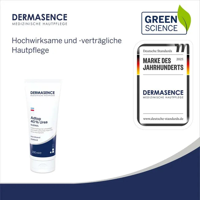 Dermasence Adtop 40% Urea Oleogel 100ml | Intensive Keratolytic Treatment for Calluses, Rough & Scaly Skin | Fragrance-Free | PZN 19687034