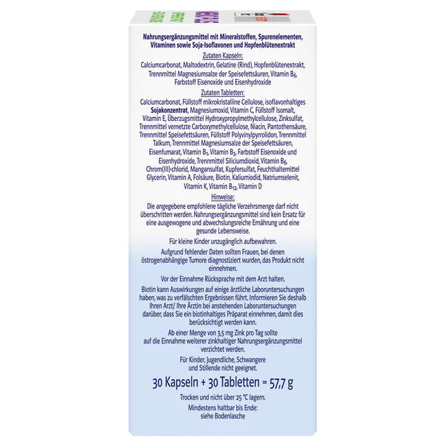 Doppelherz system Meno Plus Double Pack 2 × 60 Pack | Menopause Support | Hop Extract, Soy Isoflavones, Vitamins & Minerals PZN 19712855