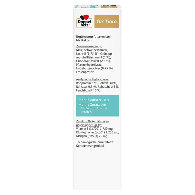 Doppelherz Chondro Plus for Cats | Chondroitin, Green-Lipped Mussel & Salmon Oil | Joint & Mobility Support | 2 × 100 g Paste | PZN 19745263