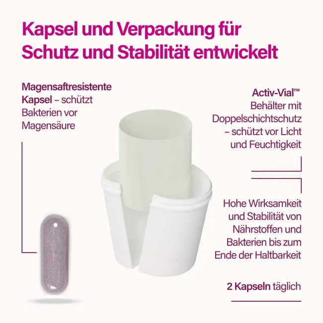 nupure Probaflor FEM Daily | Women's Probiotic | 44 Live Probiotic Strains | 20 Billion CFU | Cranberry, Chicory & Multivitamins | 60 Delayed-Release Capsules | PZN 19754262