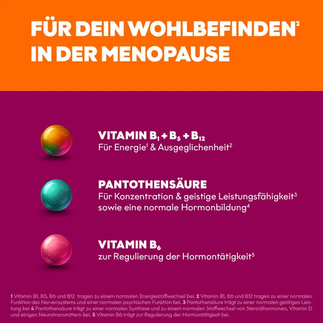 EUNOVA Menopause Mental Active | Red Clover, Hops, Guarana & Saffron + B Vitamins | Focus, Energy & Balance | Hormone-Free | 30 Tablets | PZN 19873771