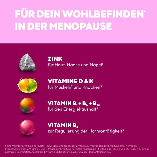 EUNOVA Menopause Body Vital | Red Clover & Hops + Vitamins D, K, B & Zinc | Energy, Bones & Muscles | Hormone-Free | 30 Tablets | PZN 19873788
