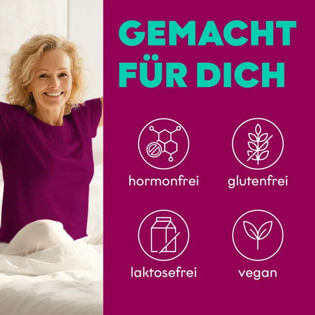 EUNOVA Menopause RelaxPlus | Red Clover, Hops, Passionflower & Sage + Magnesium | Nighttime Menopause Support | Hormone-Free Vegan | 30 Tablets | PZN 19873802