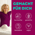 EUNOVA Menopause RelaxPlus | Red Clover, Hops, Passionflower & Sage + Magnesium | Nighttime Menopause Support | Hormone-Free Vegan | 30 Tablets | PZN 19873802