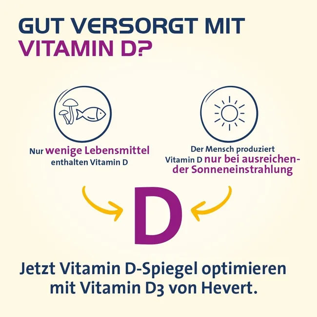 Vitamin D3 Hevert 4000 IU | High-Strength Vitamin D3 | Immune System, Bones & Muscle Support | Divisible Tablets | 100 Tablets | PZN 19903331