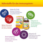 Vitamin D3 Hevert Immun Aktiv Kids 120 Lozenges | Vitamin D3, Vitamin C, Zinc, Selenium, Beta-Glucan & Aronia | Immune Support for Children | Vegan PZN 19972409
