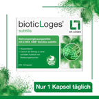 bioticLoges subtilis | Bacillus subtilis, Acacia Fiber & Calcium | Spore-Based Probiotic for Gut Health | 30 Capsules | PZN 20009865