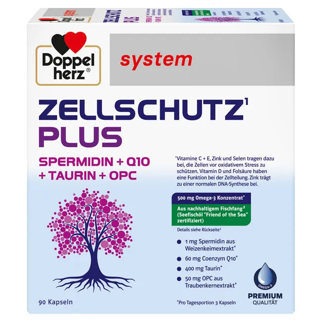 Doppelherz Ultimate Healthy Aging Bundle | Cell Protection + A-Z Omega-3 | Spermidine, CoQ10, Omega-3 & 19 Vitamins | Complete Daily Wellness Set