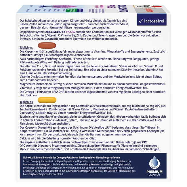 Doppelherz system Cell Protection Plus 90 Capsules | Spermidine, CoQ10, Taurine, OPC & Omega-3 | Advanced Antioxidant Formula  PZN 20087747