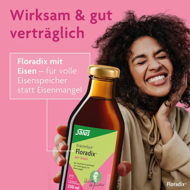 Salus Kräuterblut Floradix mit Eisen Twin Pack 2 × 700 ml | Liquid Iron Supplement with Herbal Extracts & Fruit Juices | Energy & Iron Support | PZN 20121154