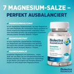 Biolectra Magnesium Complex Balance 7 | 7 Magnesium Forms with Bisglycinate, Citrate & Malate | 100–400 mg Magnesium | Vegan | 120 Capsules | PZN 20300052