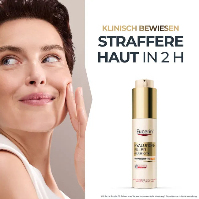 Eucerin Hyaluron-Filler + Elasticity Ultra-Light Day SPF 50 50ml | Anti-Aging Day Cream with Thiamidol | PZN 20318135