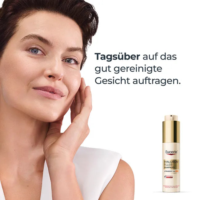 Eucerin Hyaluron-Filler + Elasticity Ultra-Light Day SPF 50 50ml | Anti-Aging Day Cream with Thiamidol | PZN 20318135