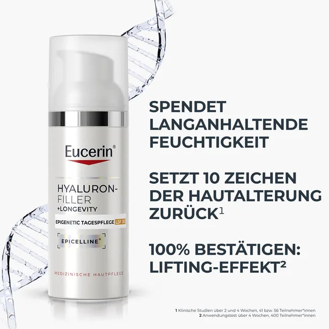 Eucerin Hyaluron-Filler + Longevity Epigenetic Day SPF 30 50ml | Anti-Aging Day Cream with Epicelline | PZN 20352474
